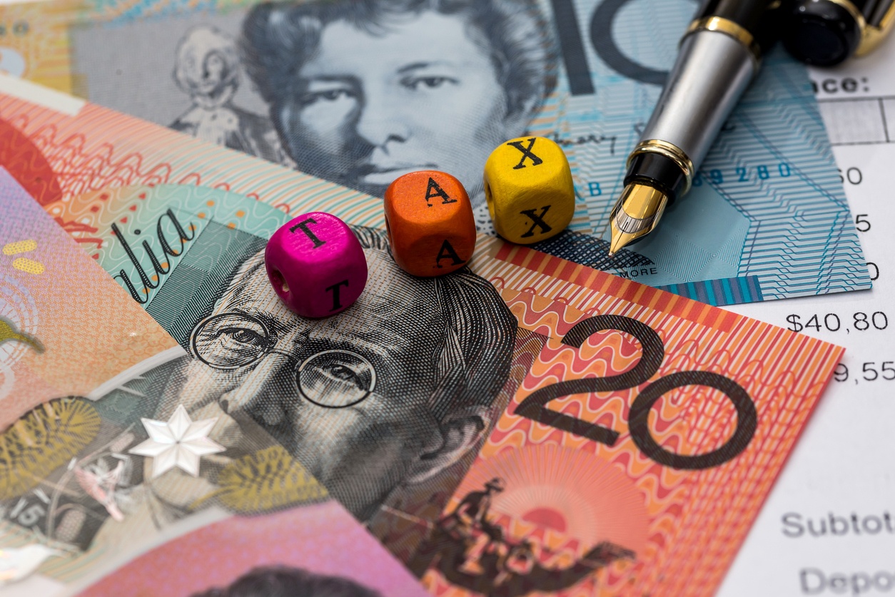 au tax currency. Tax advantages of water tank purchases concept